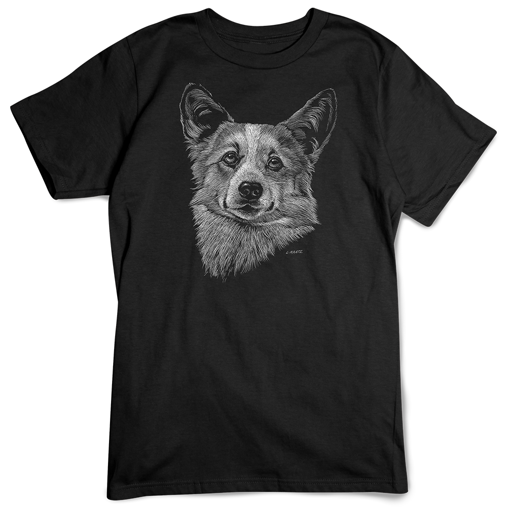 Welsh Corgi T-shirt, Scratchboard Dog Breed