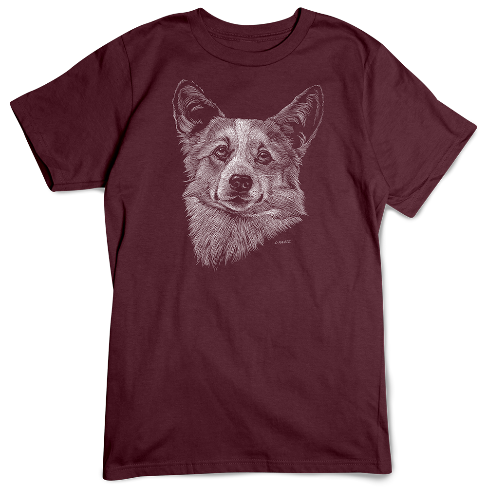 Welsh Corgi T-shirt, Scratchboard Dog Breed