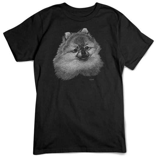 Pomeranian T-shirt, Scratchboard Dog Breed