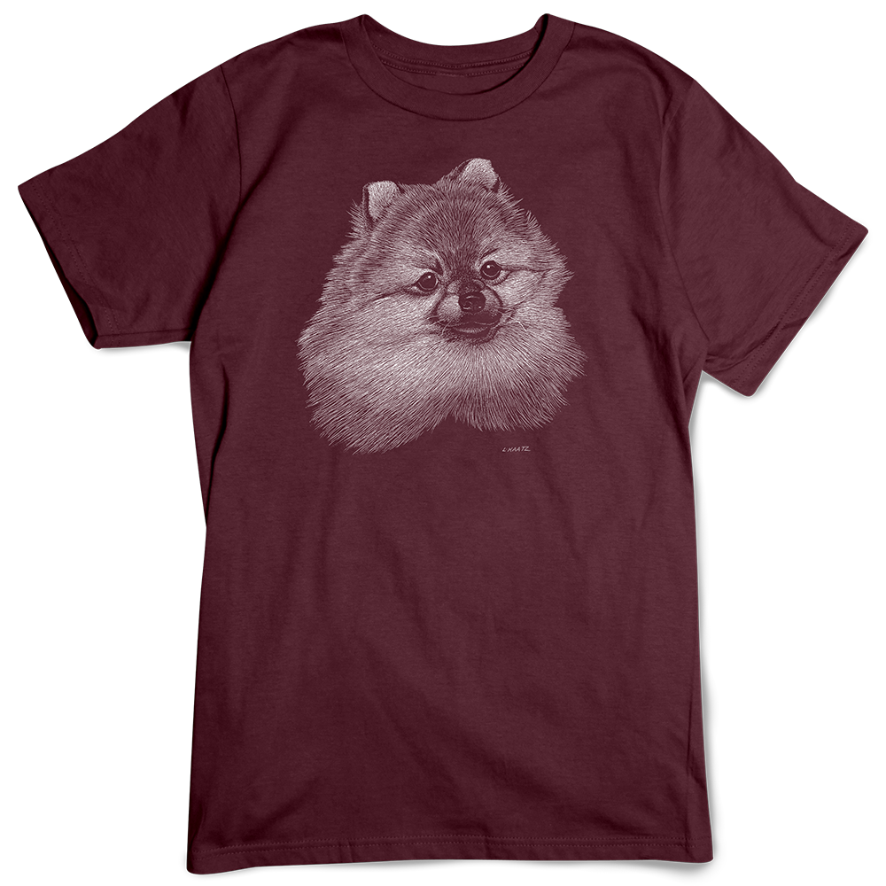 Pomeranian T-shirt, Scratchboard Dog Breed