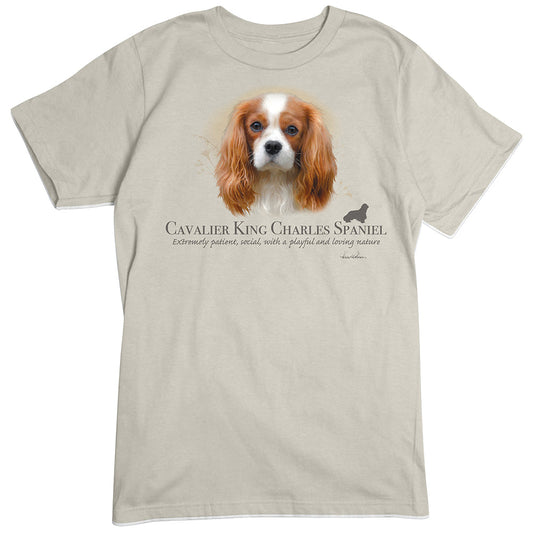 Cavalier King Charles Spaniel Dog Breed Portrait T-Shirt