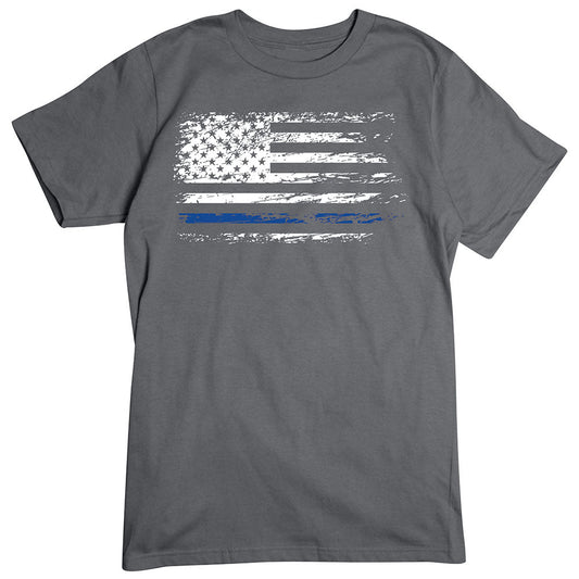 Thin Blue Line Distressed T-Shirt
