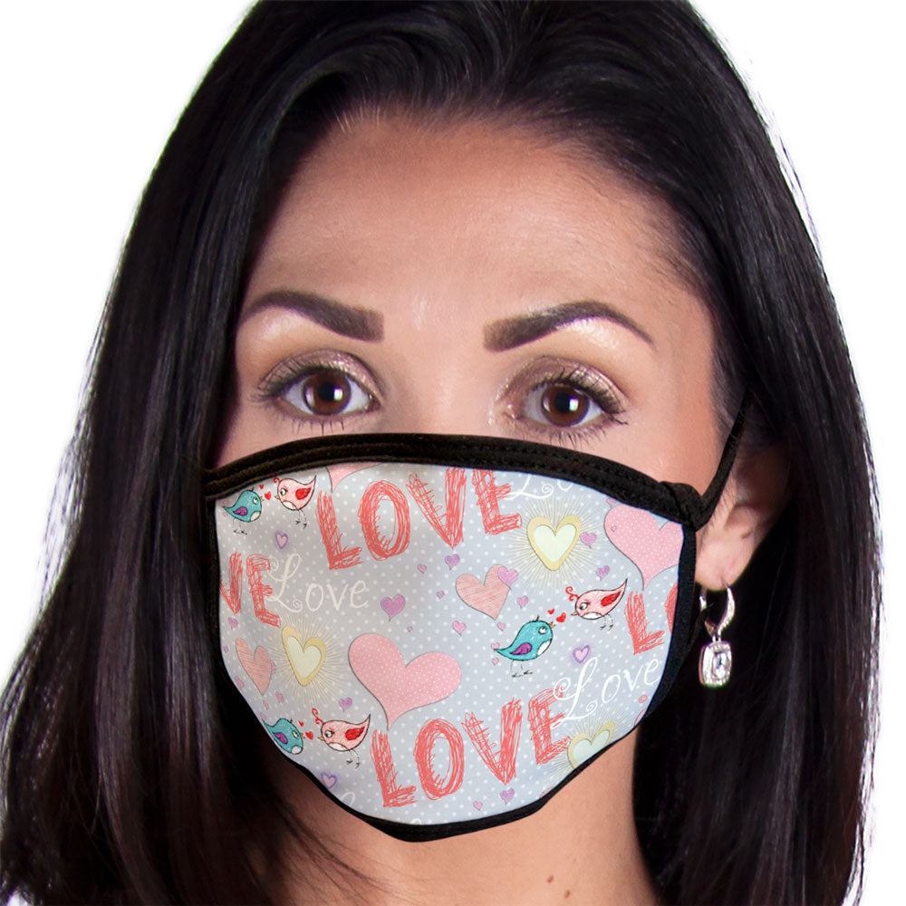 Love Birds Face Mask, Face Covering