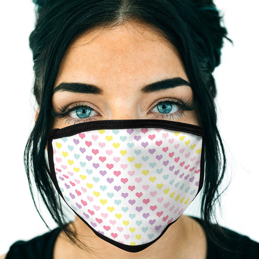 Hearts Face Mask, Pattern Face Covering