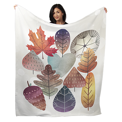 50" x 60" Leaves on Bokeh Plush Minky Blanket