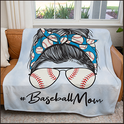 50" x 60" Baseball Mom Plush Minky Blanket