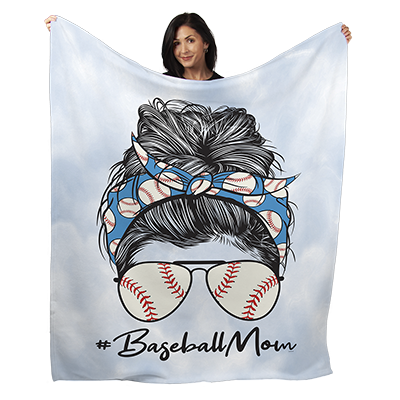 50" x 60" Baseball Mom Plush Minky Blanket