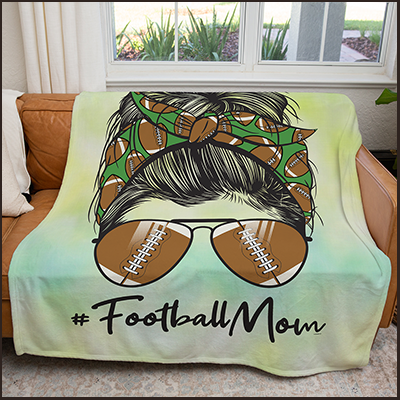 50" x 60" Football Mom Plush Minky Blanket