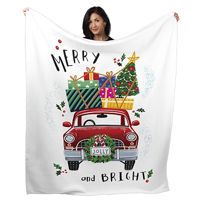 50" x 60" Merry and Bright Plush Minky Blanket