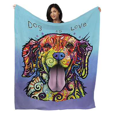 50" x 60" Dog Is Love Plush Minky Blanket