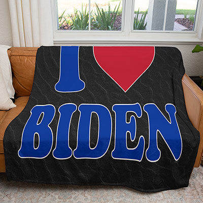 50" x 60" I Heart Biden Plush Minky Blanket