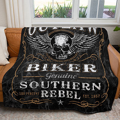 50" x 60" Outlaw Biker Plush Minky Blanket