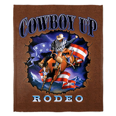 50" x 60" Cowboy Up Plush Minky Blanket