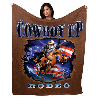 50" x 60" Cowboy Up Plush Minky Blanket