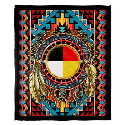 50" x 60" Medicine Wheel Plush Minky Blanket