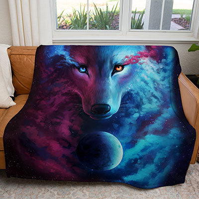 50" x 60" Dual Wolf Plush Minky Blanket