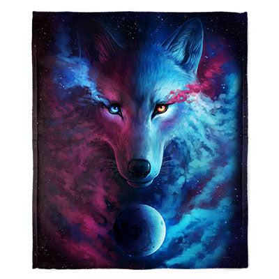 50" x 60" Dual Wolf Plush Minky Blanket