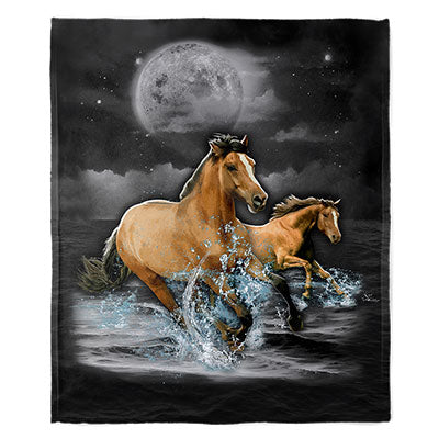 50" x 60" Horse Wilderness Plush Minky Blanket