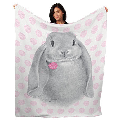 50" x 60" Lop Ear Bunny Plush Minky Blanket