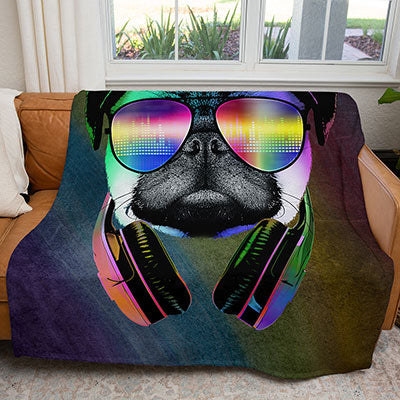 50" x 60" DJ Pug Plush Minky Blanket