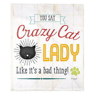 50" x 60" Crazy Cat Lady Plush Minky Blanket