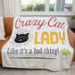 50" x 60" Crazy Cat Lady Plush Minky Blanket