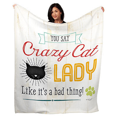 50" x 60" Crazy Cat Lady Plush Minky Blanket