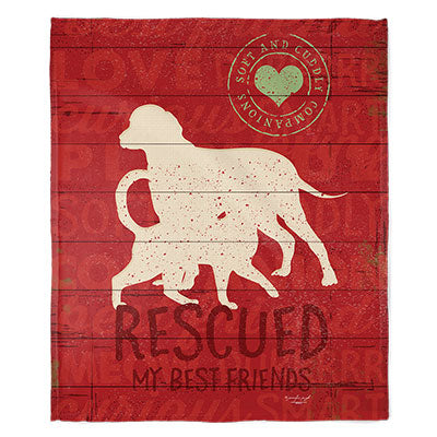 50" x 60" Rescued My Best Friend Plush Minky Blanket