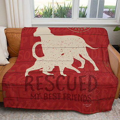 50" x 60" Rescued My Best Friend Plush Minky Blanket