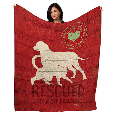 50" x 60" Rescued My Best Friend Plush Minky Blanket
