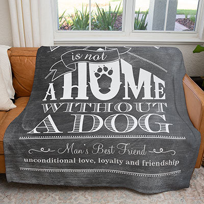 50" x 60" A House Is Not a Home Dog Plush Minky Blanket