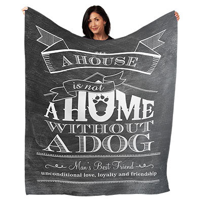 50" x 60" A House Is Not a Home Dog Plush Minky Blanket