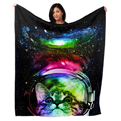 50" x 60" Cosmos Cat Plush Minky Blanket