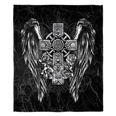 50" x 60" Winged Cross Plush Minky Blanket