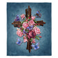 50" x 60" Butterfly Rose Cross Plush Minky Blanket