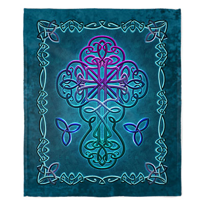 50" x 60" Celtic Cross Plush Minky Blanket