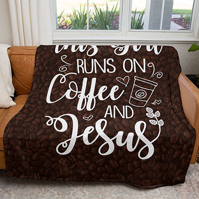 50" x 60" This Girl Coffee Jesus Plush Minky Blanket