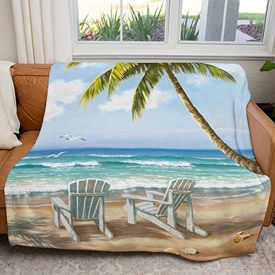 50" x 60" Hidden Beach Plush Minky Blanket