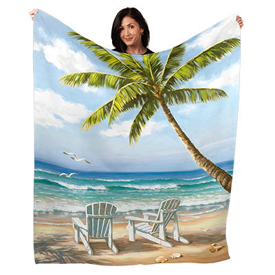 50" x 60" Hidden Beach Plush Minky Blanket