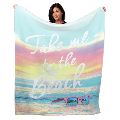 50" x 60" Take me to the Beach Plush Minky Blanket