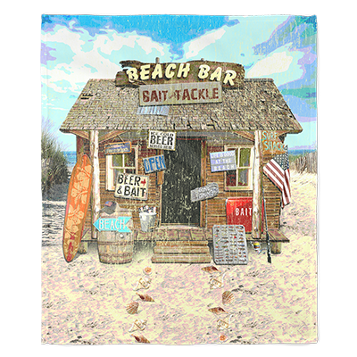 50" x 60" Beach Bar Plush Minky Blanket