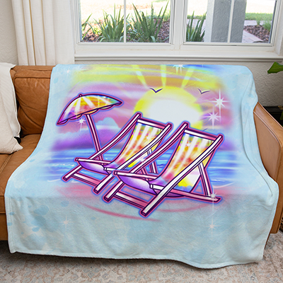 50" x 60" Airbrush Chair Plush Minky Blanket