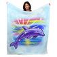 50" x 60" Airbrush Dolphin Plush Minky Blanket