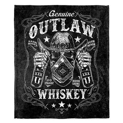 50" x 60" Outlaw Whiskey Plush Minky Blanket