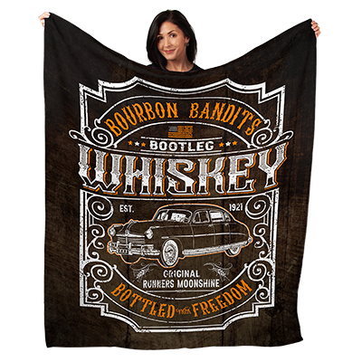 50" x 60" Bootleg Whiskey Plush Minky Blanket