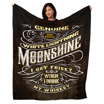 50" x 60" Frisky Whiskey Plush Minky Blanket