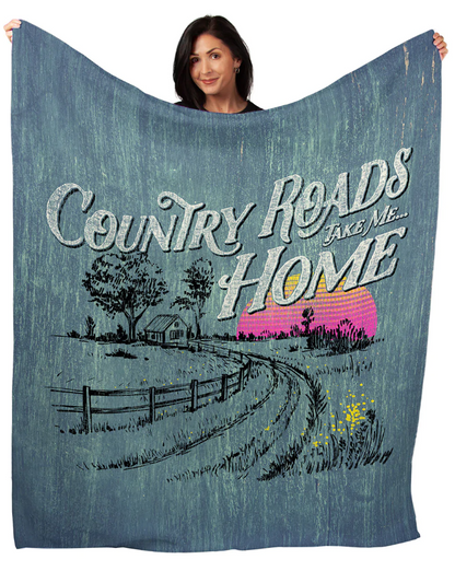 50" x 60" Country Roads Plush Minky Blanket