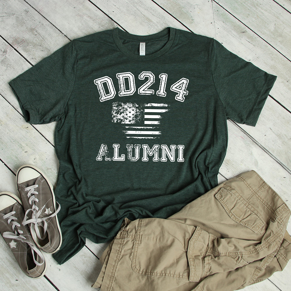 Veterans T-shirt, DD214 Alumni Flag Tee