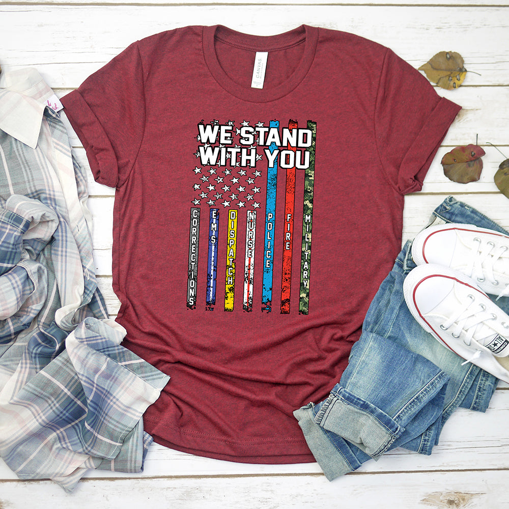 American Pride T-shirt, American Flag Tee, We Stand With You