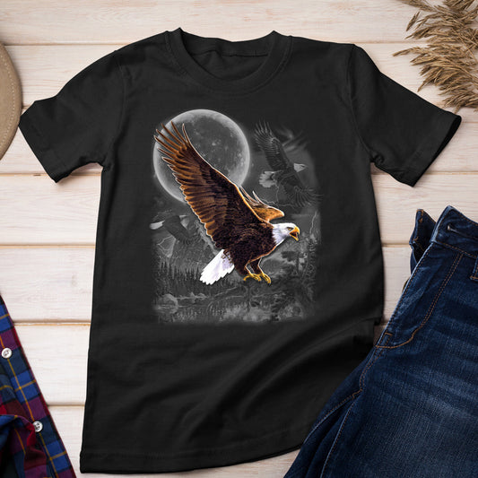 North American Wildlife T-shirt, Eagle in Moonlight Tee